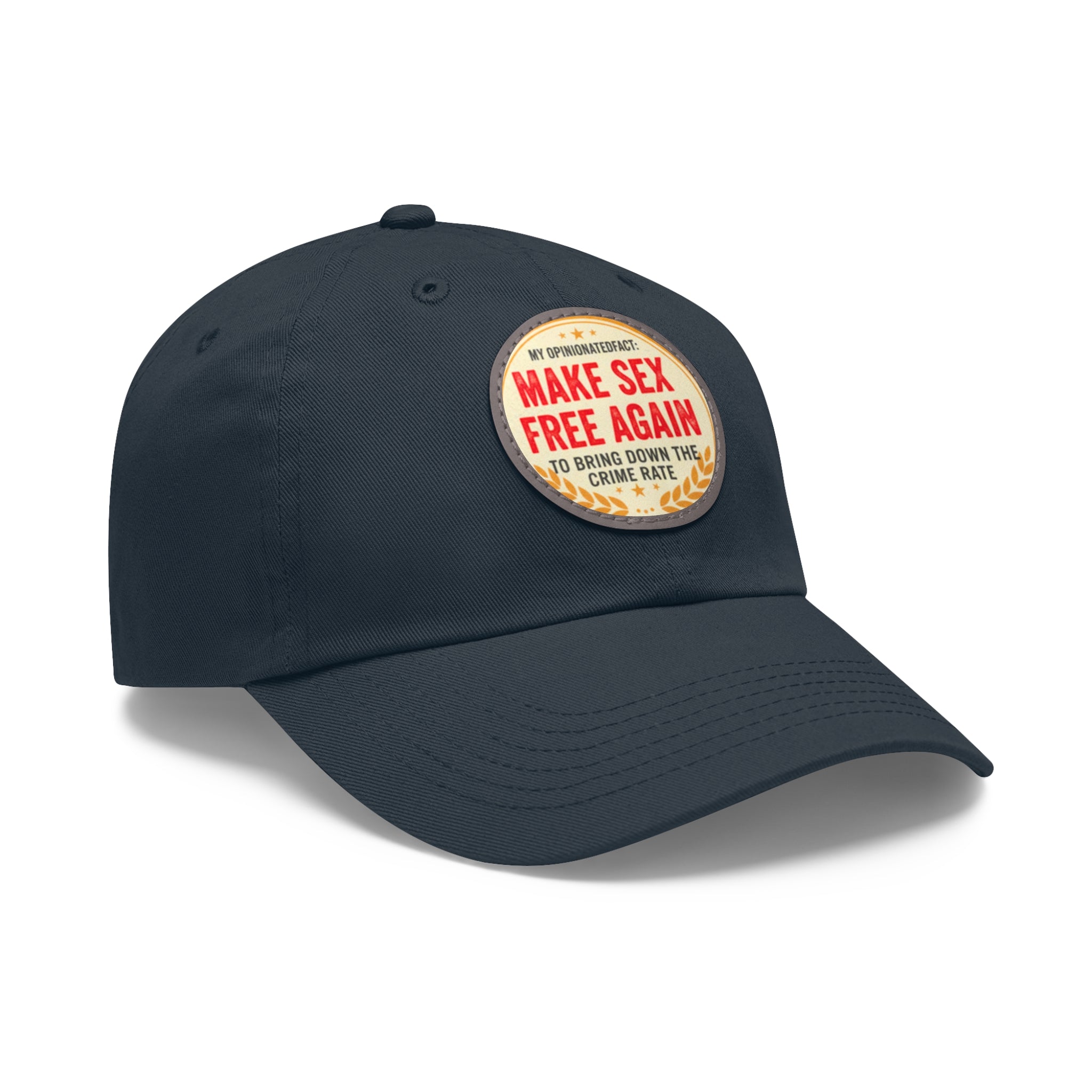 Copy of Dad Hat with Leather Patch (Round)