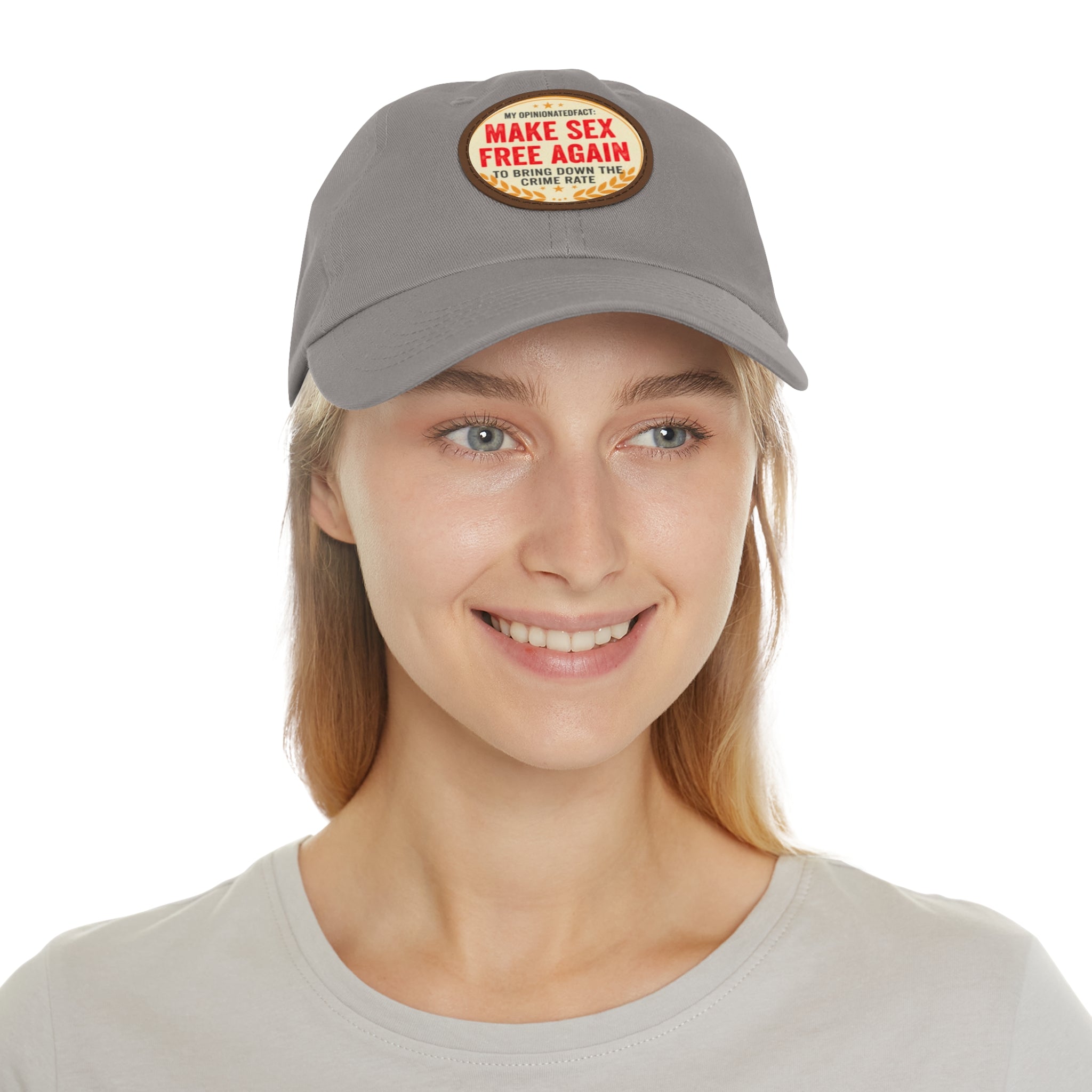Copy of Dad Hat with Leather Patch (Round)
