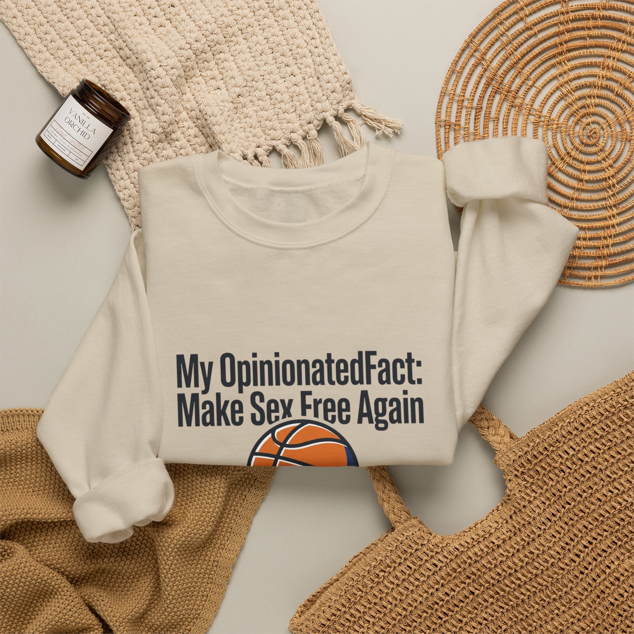 City Basketball Varsity Crewneck Sweatshirt | Retro Block Letters, Streetwear