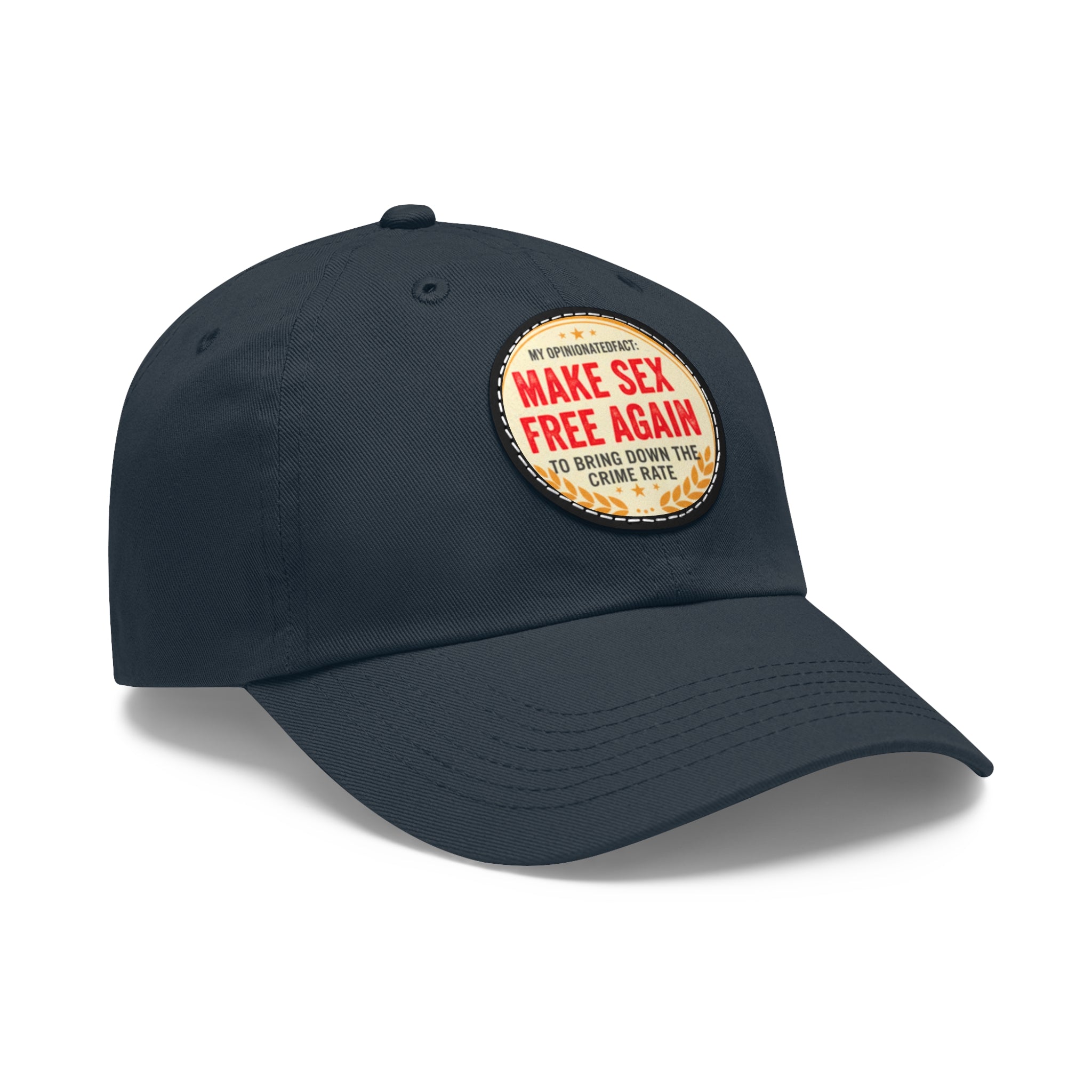 Copy of Dad Hat with Leather Patch (Round)