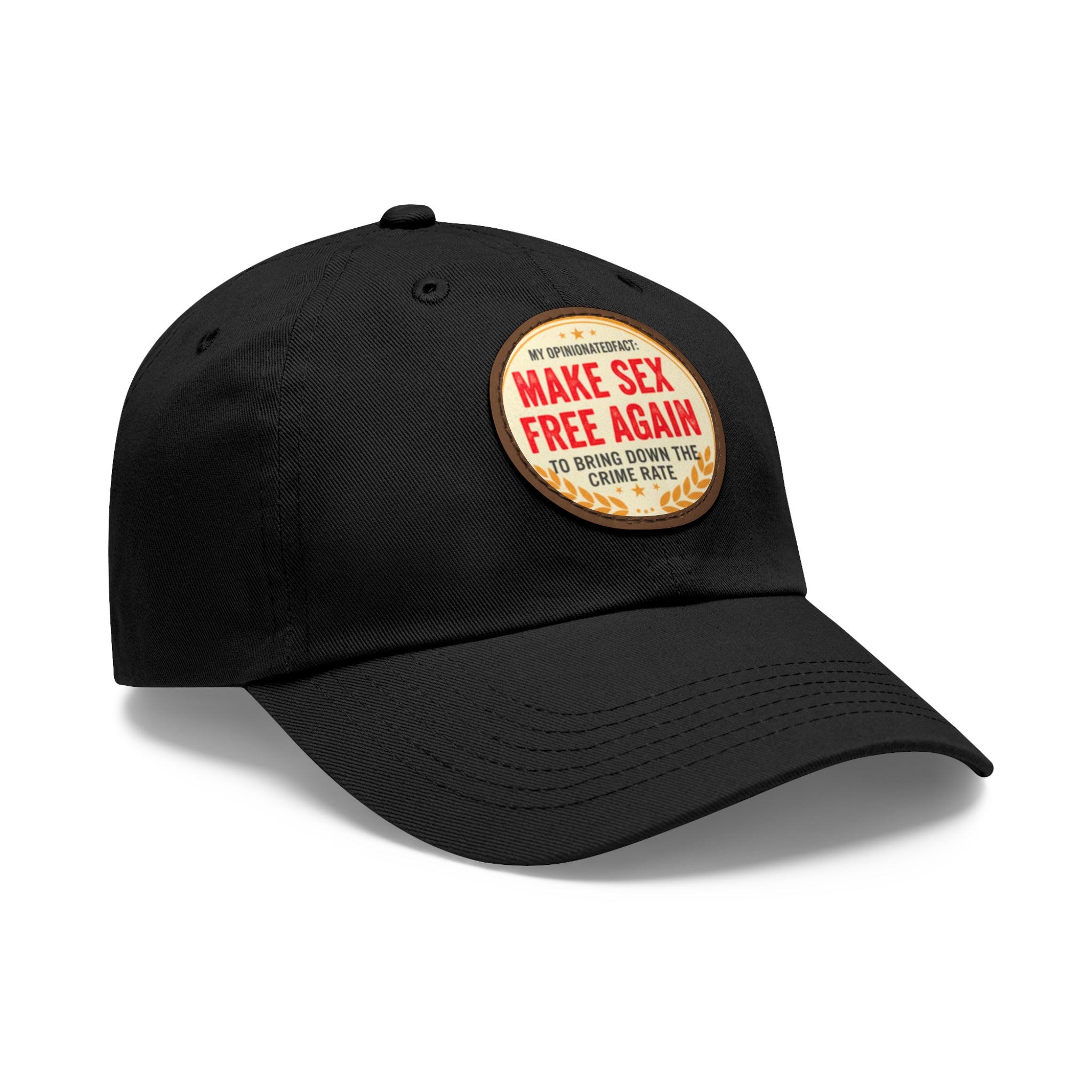 Copy of Dad Hat with Leather Patch (Round)