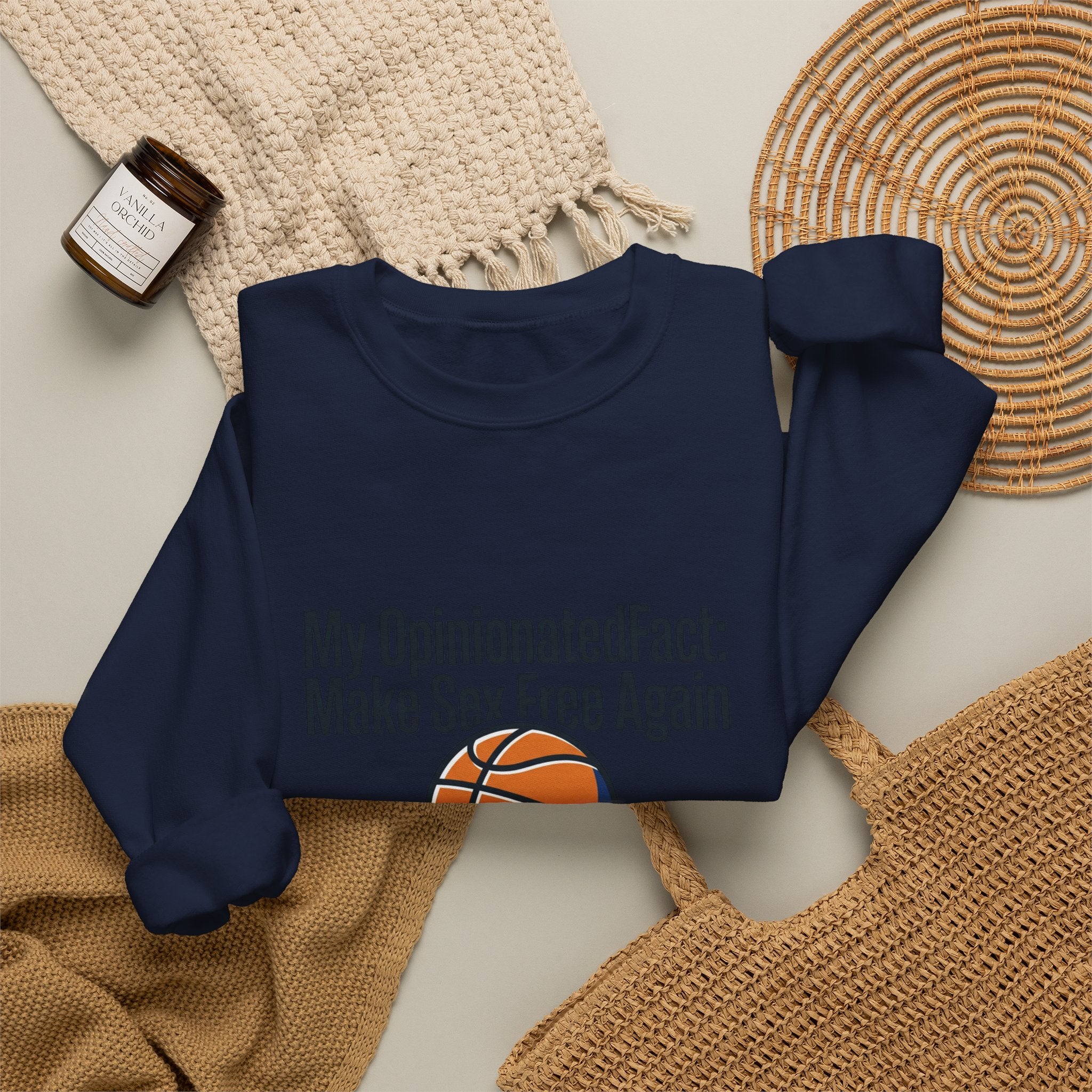 City Basketball Varsity Crewneck Sweatshirt | Retro Block Letters, Streetwear